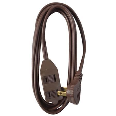Virtual Extension Cord, 3 Outlets, Brown, Vinyl, 7 ft VI2670418